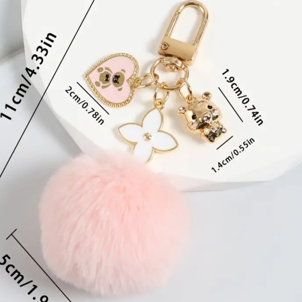 3/$20 New Pom Bag Charm/Keyring - Picture 2 of 6